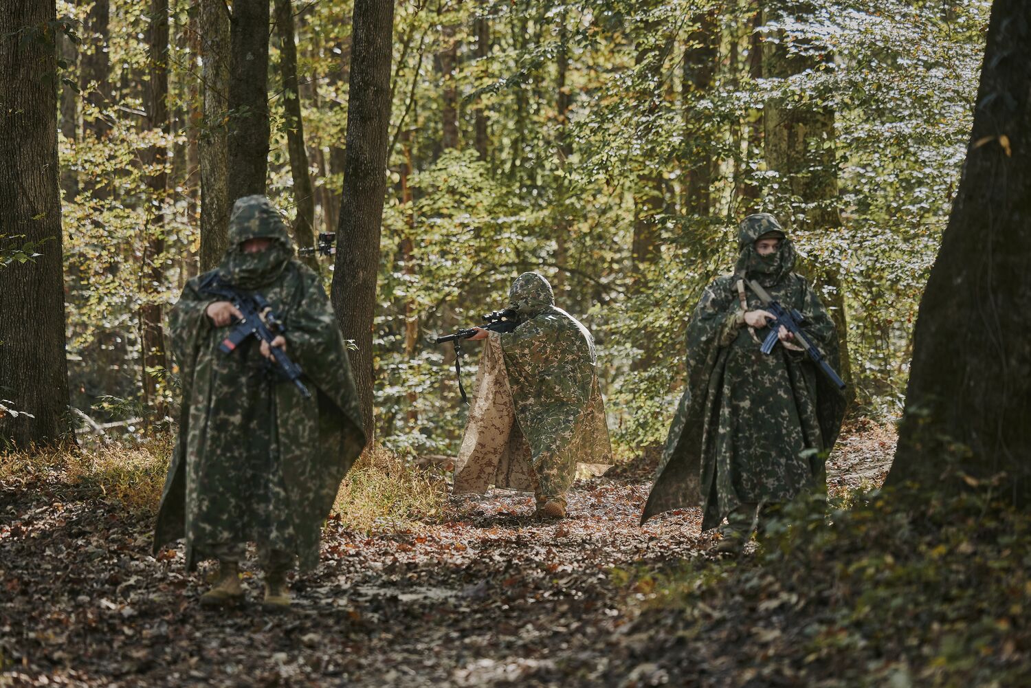 Field operator in a snowy forest